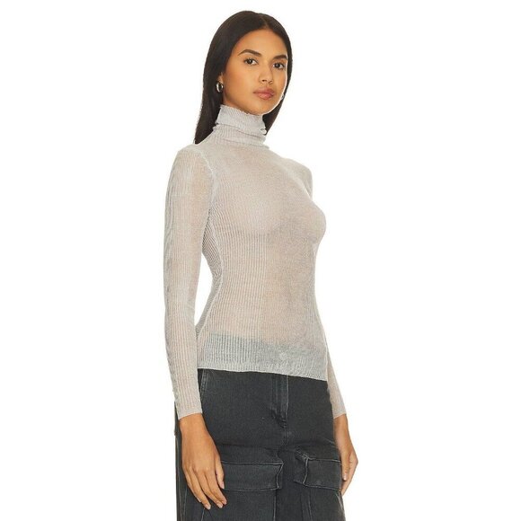 SER.O.YA Piper Sweater in Silver XSmall New Womens Turtleneck Knit Top - Picture 14 of 16
